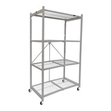 Origami 4-Tier Storage Shelves on Wheels, Steel Shelving Holds 1000 pounds, Heavy Duty Garage Storage & Organization, Closet Organizer, Utility Shelf Origami