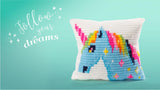 sozo growing up creative Needlepoint Kit Embroidery Craft Pillow Kit for Kids and Adult Beginners Throw Pillow Unicorn Printed Tapestry Canvas sozo growing up creative