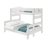 Plank+Beam Rustic Wood Bunk Bed, Solid Wood Twin XL-Over-Queen Bed Frame, Heavy-Duty Bunk Bed for Adults, No Box Spring Needed, White Wash Plank+Beam