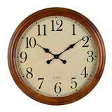 24-Inch Wood Silent Non-Ticking Battery Operated Decorative Wall Clock Brown Old Oak