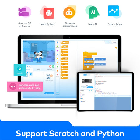 Makeblock Cyberpi Project-Based Kit, Coding for Kids 8-12 Support Scratch & Python Programming, STEM Programmable Robot Supports AI & IoT Technology with Built-in WiFi Module Makeblock