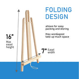 Falling in Art 16 Inch Wood Easel Stand, Tabletop Display Stand A-Frame Artist Easel for Painting Canvas, Portable Photo, Picture and Sign Holder (4 Pack) Falling in Art