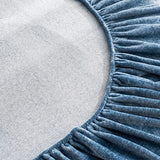 YASMENG Extra Soft Blue Velvet Plush Fitted Sheet Twin Size with 16” Deep Pocket, Warm Luxury Single Fitted Sheet Only for Fall Winter Spring, Fuzzy Flannel Fleece Mattress Protector Cover YASMENG