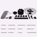 APBEAMLighting Industrial Caged Ceiling Fan Light with Remote Control 52 Inch Vintage Ceiling Fan Light Farmhouse Black Retro Indoor Fandelier with 5 Reversible Wood Blades for Living Room Bedroom APBEAMLighting