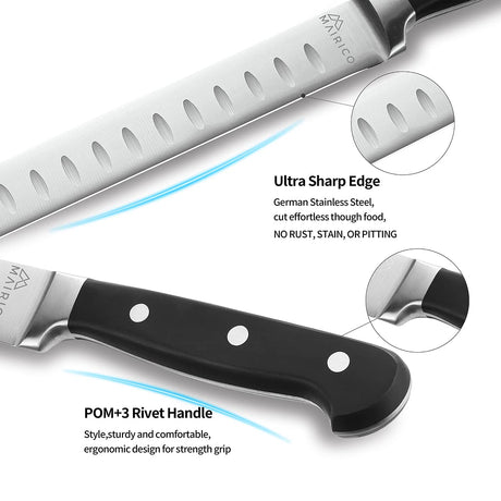 MAIRICO Brisket Slicing Knife - Ultra Sharp Premium 11-inch Stainless Steel Carving Knife for Slicing Roasts, Meats, Fruits and Vegetables MAIRICO