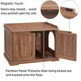 unipaws Cat Litter Box Enclosure Furniture, Hidden Litter Box Cover Washroom, Dog Proof Cabinet House for Large Cat, Hideaway Litter Box, Walnut unipaws