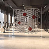 OSHIYINN Hanging Room Divider - 12Pcs 3D DIY Hollowed Out Hexagram Star Felt Fiber Surface High Density Polyester Fiber Screen Panel Home Office Decoratio Partition (Neon Green) OSHIYINN