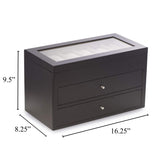 Bey-Berk Custom Personalized Watch Box Organizer - 36 Slot Luxury Solid Wood Designer Display, Large Watch Slots (Black) Bey-Berk