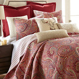Levtex Home - Spruce Red Quilt Set - King/Cal King Quilt (106x92in.) + Two King Pillow Shams (36x20in.) - Paisley Pattern in Burgundy, Red, Tan, Grey - Reversible - Cotton Levtex Home