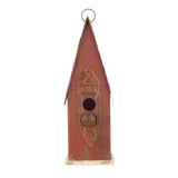 Glitzhome Hand Painted Distressed Hanging Wood Bird House for Outdoors 13.25" H Glitzhome