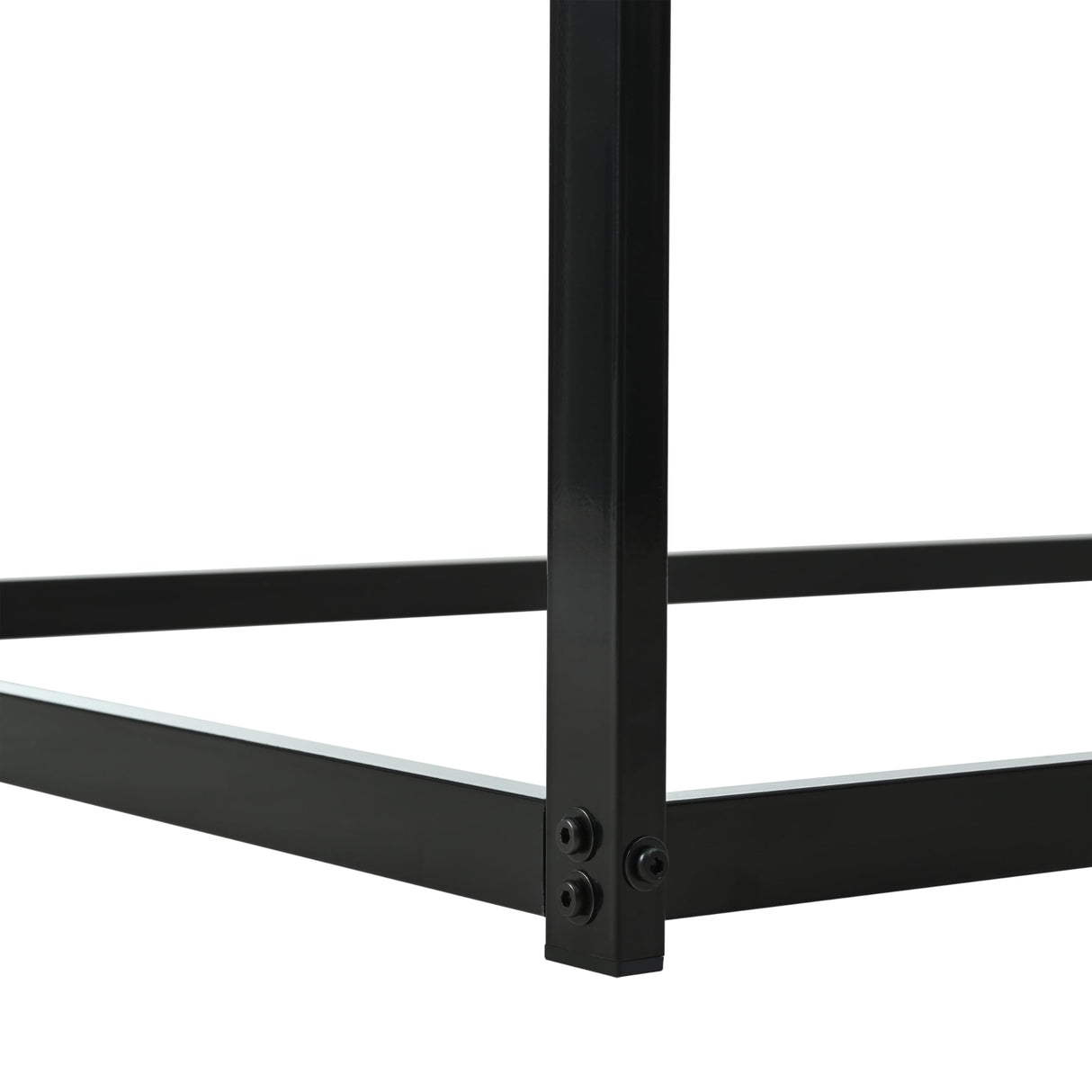 EMKK Twin Over Twin Bunk Bed with Slide and Ladder, Junior House Low Bunk Bed Metal Bunkbeds w/Safety Guardrail for Girls, Boys, Floor Bunk Bed, No Box Spring Needed, Easy to Assemble EMKK