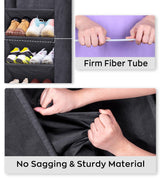 SLEEPING LAMB Over The Door Shoe Organizer for Closet with Large Deep Pockets, Narrow Shoe Rack for Door Hanging Boots Storage, Black SLEEPING LAMB