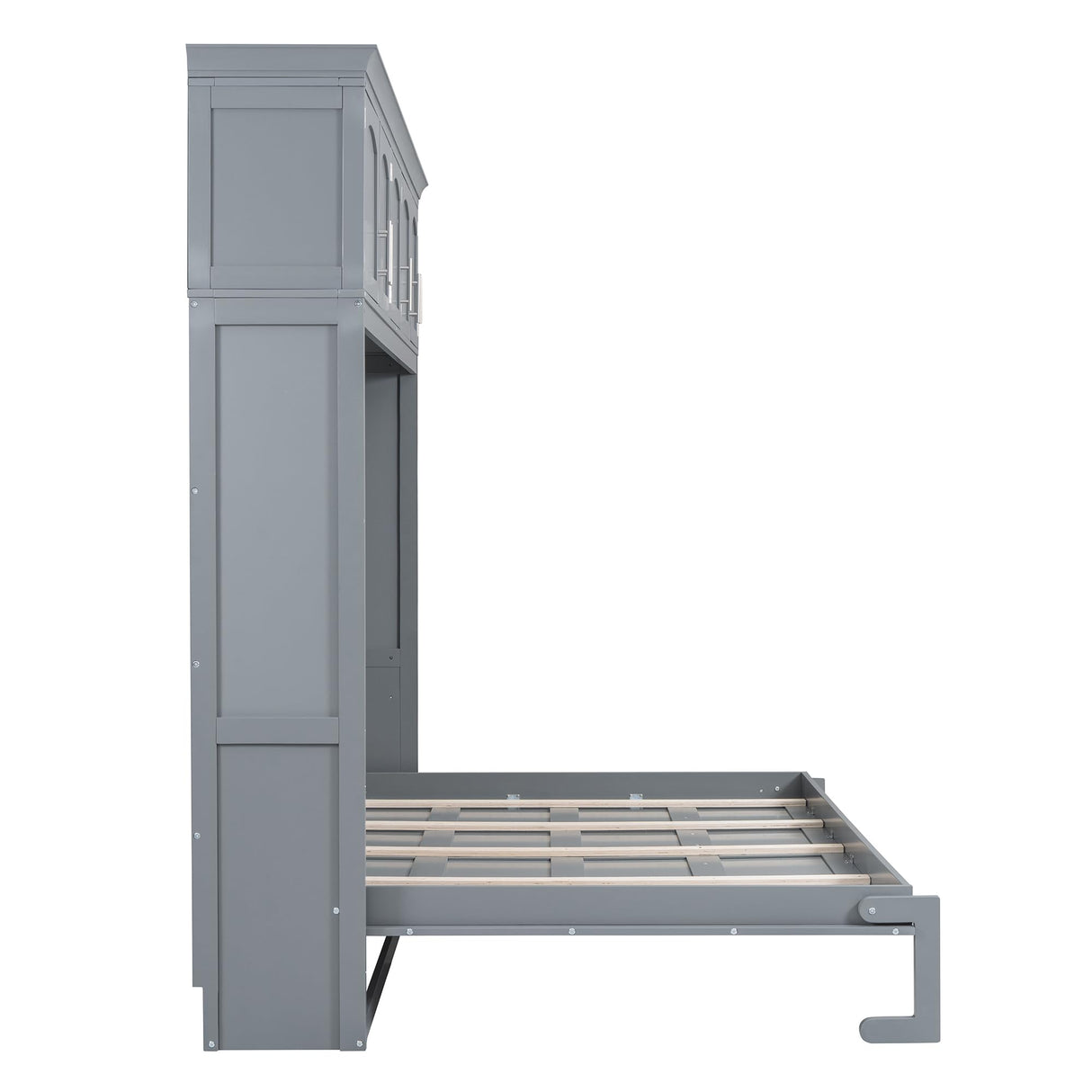 Harper & Bright Designs Full Size Murphy Bed Wall Bed with Storage Cabinets, Space-Saving for Multipurpose Guest Room Bedroom or Home Office, Gray Harper & Bright Designs