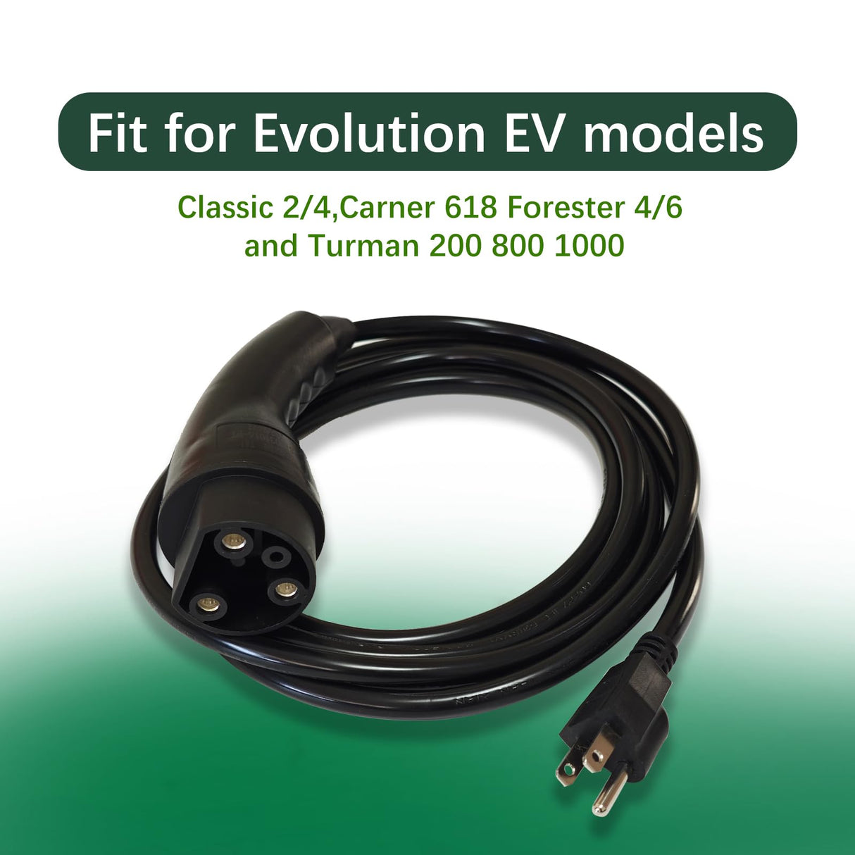EVHIKING ICON EV Golf Cart Charger Power Cord Factory Replacement 120V Replaces OEM # 2.04.0620. EVHIKING