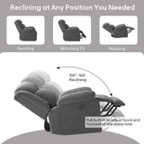 HAOMARKETS Rocker Recliner Chair for Adults, Manual Recliners with Overstuffed Backrest and Armrests, Upholstered Rocking Reclining Sofa Chair for Living Room, Grey HAOMARKETS