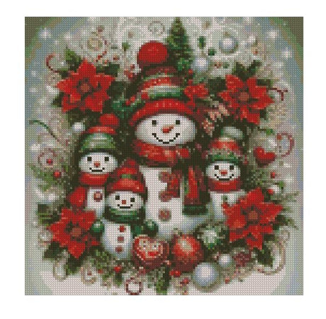 Christmas Stamped Cross Stitch Kits - Needlepoint Counted Cross Stitch Kits for Beginner Adult Crossstitching Printed Dimensions Snowman Patterns Stitch Embroidery Kits Arts and Crafts Paintcolor