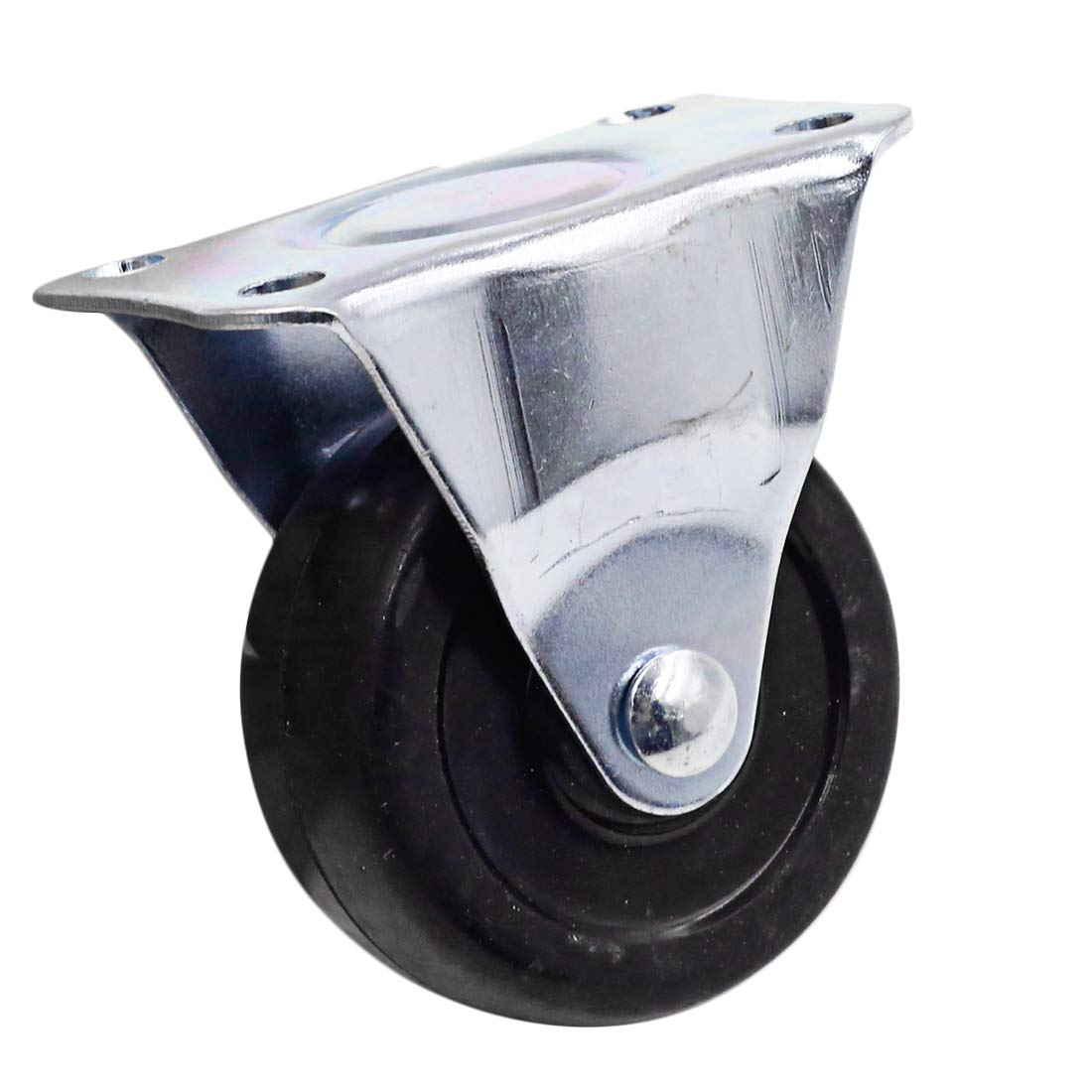 Luomorgo 4Pcs Casters Heavy Duty 2 inch Rubber Black Caster Wheels with Rigid Fixed Non-Swivel Top Plate for Furniture Luomorgo