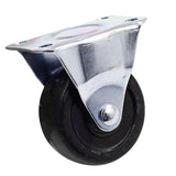 Luomorgo 4Pcs Casters Heavy Duty 2 inch Rubber Black Caster Wheels with Rigid Fixed Non-Swivel Top Plate for Furniture Luomorgo