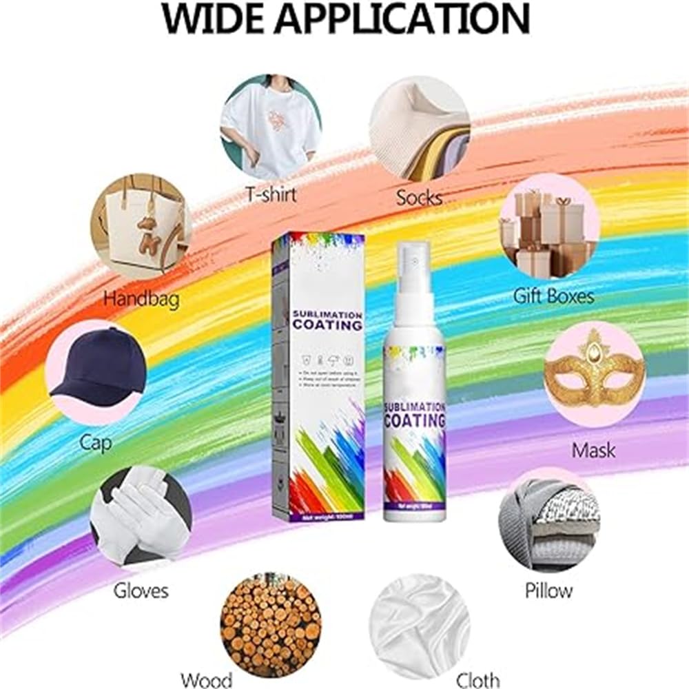 Sublimation coating spray,Sublimation Spray for Cotton Shirts, Quick Dry & Super Adhesion, for All Fabric Polyester T-shirts Carton Wood Canvas Handbag,