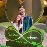 Personalized Couple Photo Infinity Symbol Mirror Lamp Custom Photo Couple Name Date Mirror Neon Sign Wall Art Decorion Gift for Valentine's Day Anniversary Birthday Wedding Wife Husband (Style 10) Generic