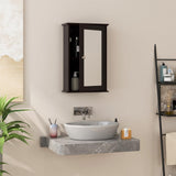 LOKO Bathroom Medicine Cabinet with Mirror, Wall Mounted Storage Cabinet with Single Mirrored Door and Adjustable Shelf for Bathroom, Living Room or Entryway, 13.5 x 6 x 21 inches (Brown) LOKO