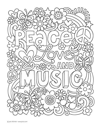 Notebook Doodles Peace, Love, and Music: Color & Activity Book (Design Originals) 32 Groovy Designs; Beginner-Friendly Relaxing & Inspiring Art Activities for Tweens, on Extra-Thick Perforated Pages