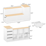 ZORPLIX Display Stand, Closet Island with Drawers, Wardrobe Armoire Island, Bedroom Island with Shoe Bench and Storage Compartment, Island Dresser for Closet, Clothing Store ZORPLIX