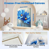 4 Pack Paint by Numbers Kit for Adults Kids, Easy Framed Adults Paint by Numbers Kits, DIY Simple Flowers Acrylic Oil Painting Number Kits for Home Wall Decor (8 x 8 Inch) Fotasmua