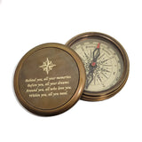 Personalized Compass Engraved | Gift for Baptism, Confirmation, Graduation, Anniversary | Antique Brass Desk Compass in Wood Box for Men, Him, Son (Design My Own) Stanley London