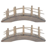 Gadpiparty Garden Bridge 2pcs Miniature Wooden Arch Bridge Model Mini Garden Ornaments Micro Landscape Decor Miniature House Decorations Gadpiparty
