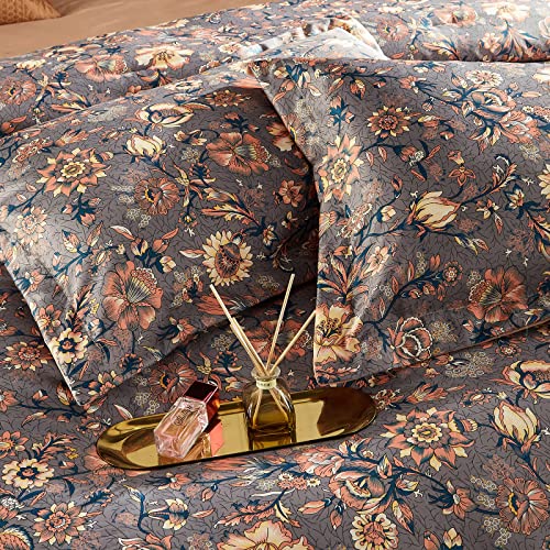 Cupocupa Duvet Cover Set;Duvet Cover Twin Bedding Set Fluffy Boho Duvet Cover Set Paisley Floral Bedding Collection Duvet Cover with Pillowcases Cupocupa