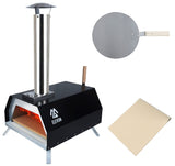 Elevon Pizza Oven Wood Fired Pizza Maker, Portable Stainless Steel, Pizza Grill, Outdoors with Pizza Peel and Pizza Stone Elevon