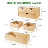 Bamboo Desk Organizer With Drawers Countertop Drawers 3 Drawers Counter Storage Box Corner Desk Organizer for Home Office No Assembly Required Charmewooden