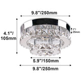 Cainjiazh Mini Chandelier LED Crystal Ceiling Light 2 Layers Flush Mount Ceiling Light Modern Chandelier Lighting for Hallway Staircase Kitchen Bathroom (Cool White) Cainjiazh