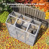 TIMHAKA 72 inch Catio Outdoor Cat Enclosure, Large Cat Catio for Multiple Cats, Outdoor Cats Enclosure with Waterproof Cover, Sunshine Roof, 7 Platforms, 2 Resting Boxes, Wooden Indoor Pet Cage, Grey TIMHAKA