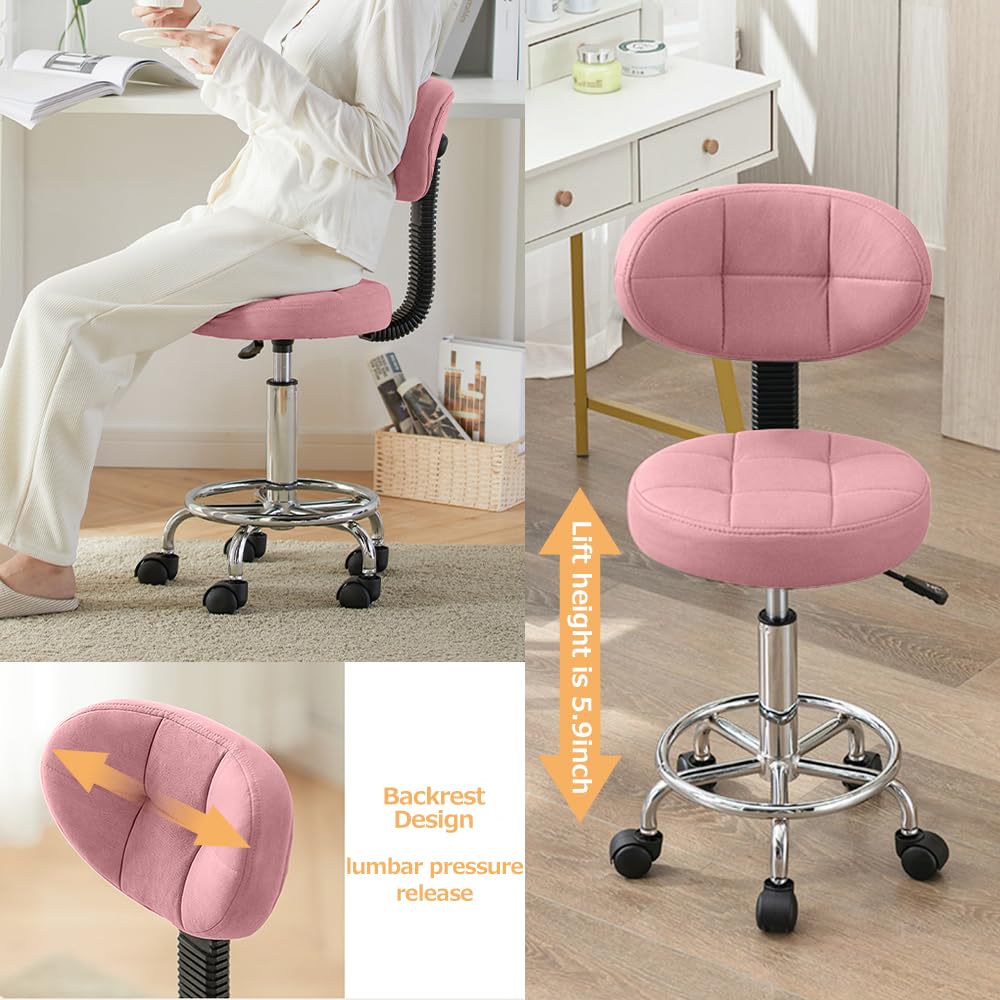 XUEGW Office Drafting Chair with Back Support and Footrest Multi-Purpose Office Desk Chair, Home Chair Thick Seat Cushion for Home Bar Kitchen Shop