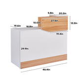 Reception Desk with Counter,Modern Counter Table with Cable Grommet,47 inch Retail Counter for Checkout, Lobby, Beauty Salon,Barber and Small Company (Normal) LayBurst