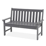 COBANA Dark Gray Outdoor Garden Bench – Durable All-Weather HDPE Patio Seating for 2-3 People COBANA