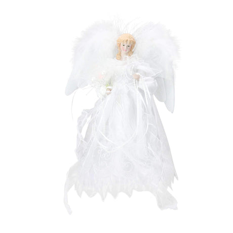 Kurt Adler 12-Inch White and Silver Fiber Optic LED Angel Treetop Kurt S. Adler