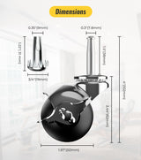 HOLKIE 2 inch Ball Caster Wheels Locking Stem Casters, Furniture Casters Set of 4 Chrome Vintage Antique Swivel Caster, 5/16" x 1-1/2" Grip Neck Spherical Casters Wheels for Furniture Legs HOLKIE