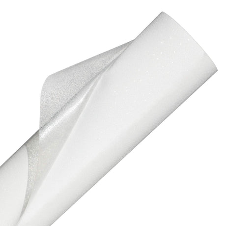 GIRAFVINYL White Glitter HTV Heat Transfer Vinyl 12" X 8ft Sparkle White Iron on Vinyl Glitter for T Shirts,Garments Bags(Glitter White HTV) GIRAFVINYL