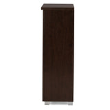 Wholesale Interiors Baxton Studio Adalwin Modern and Contemporary 2-Door Dark Brown Wooden Entryway Shoes Storage Cabinet, SC863522-Wenge Baxton Studio