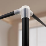 King Canopy Bed Frame, Stainless Steel Metal Size, Sturdy Post Poles Thicken for Wood Bedroom Decor, Black Mosqutent