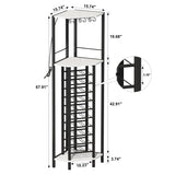 Homeiju Corner Wine Rack with Glass Holder and Led Strip Light, Corner Bar Wine Racks Freestanding Floor, Industrial Corner Bar Cabinet for Kitchen, Dining Room, Living Room or Cellar Homeiju