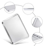 TeamFar Baking Sheet, 20’’×14’’×1’’, Cookie Sheet Half Sheet Baking Pans Stainless Steel, Non Toxic & Healthy, Heavy Duty & Thick Gauge, Mirror Finish & Dishwasher Safe - 2 Piece TeamFar