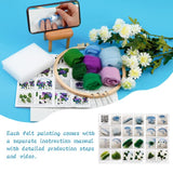kgxulr Needle Felting Kit, Felt Painting Kit for Beginners, Felt Painting Set with Felting Needles,Needle Felting Pad, Felting Wool, Decorative Frame,DIY Instructions,Used for Home Decoration kgxulr