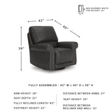 Signature Design by Ashley Chatterton Classic Faux Leather Manual Rocker Swivel Glider Recliner with Nailhead Trim, Black Signature Design by Ashley