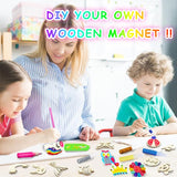 Wooden Magnet Kids Painting Kit - Glow in The Dark - Diamonds DIY Wood Painting Arts Crafts Kit for Kids Age 4-8 8-12, Party Favors Birthday Easter Toys Basket Goodie Bag Stuffers for Boys Girls See You Always