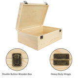 LANIAKEA Unfinished Wood Box, 12" x 9" x 5" Large Wooden Box, Wood Box with Hinged Lid, Wooden Boxes for Crafts DIY Art Hobbies and Home Storage LANIAKEA