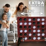 SWOOC Games - Giant Four in a Row (All Weather) with Carrying Case & 60% Quieter Design - Giant Connect - 4 Game - Giant Outdoor Games - Yard Games for Kids and Adults - Backyard Games - Giant Games SWOOC